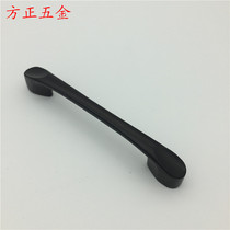 Modern simple drawer door handle beautiful zinc alloy dumb black cabinet wardrobe handle single hole 64 96 128