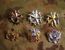 American metal badge sea land and air 6 stars will be official title metal badge epaulettes cap badge