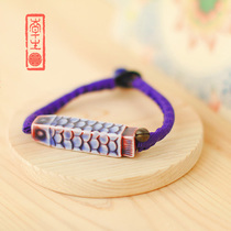 Ceramic 1987 Jingdezhen handwoven bracelet purple fish bracelet ceramic jewelry girl gift