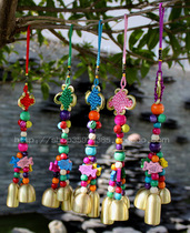 Chinese knot manual wind chimes Yunnan ethnic style Lijiang Dongba copper bell pendant special bag hanging jewelry