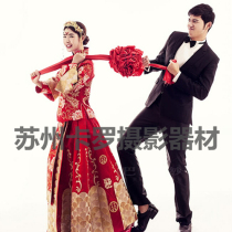Costume costume Wedding photography photo props Chinese groom wedding Red hydrangea big red flower wedding supplies