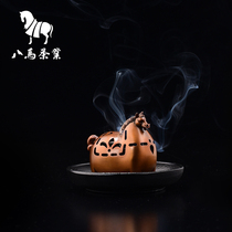 Eight horse tea set Cute pet horse incense burner Copper household indoor aromatherapy stove for Buddha tea ceremony ornaments Sandalwood stove