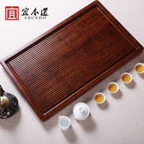 Heavy bamboo large size drainage tea tray whole bamboo saucer tea sea tea table square bamboo tea tray kung fu tea set