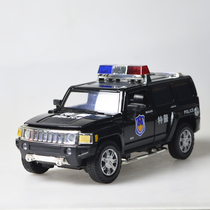 Color Players come True Car Model 1:24 Hummer H3 police car BMW X6 alloy sound and light car model childrens toy furnishings