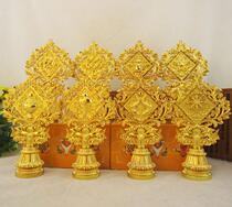 Tantric Tibetan Buddha Statue Nepal Craft Auspicious Eight Treasures Seven Treasures 7 inch copper gilded eight auspicious ornaments