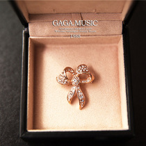 Korean Butterfly Knot Crystal Water Drill Chest Stitch Chest Flower Silk Scarf Collar Pin Festival Gift Gift Ornament Woman