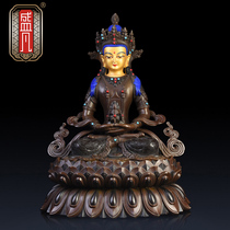 Sheng Fan Pure Copper Longevity Buddha Tibetan Buddhism Mithong No amount Sushi Buddha Buddha Statues Pendulum Nepal Process Paintface