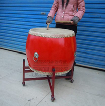 Drum waist drum cowhide drum childrens drum adult waist drum Yangko dance drum 14CM caliber send waist drum hammer strap