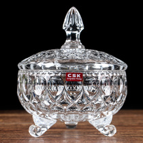 European Bohemia style crystal glass candy box fruit tray dried fruit box sugar tank with lid storage tank