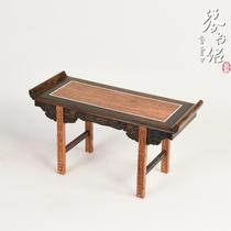 Qinshu wooden carving rectangular Handicraft ornaments base purple sand pot base solid wood platform base