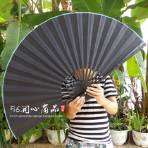 Multi-specification blank fan black super large hanging fan decorative fan craft folding fan COS calligraphy signature prop fan