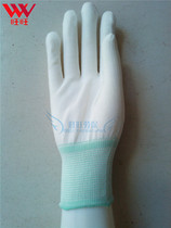 Manufacturer direct sales of Labor knitting nylon gloves ultra-thin white dust-free operation anti-static gloves liturgical raise the flag girl