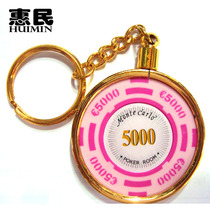 14G Clay European coin chip metal keychain