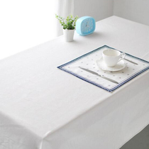 Pure white cotton linen tea table cloth modern minimalist Little Qingxin Taicab Hotel West Restaurant set to be table cloth art