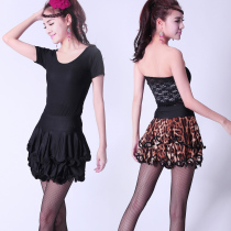 Lan Kwai Fong Latin Dance Cake Ballroom Dance Cha Cha Practice Dress Skirt Half body Crystal Hemp Elastic Crimped skirt