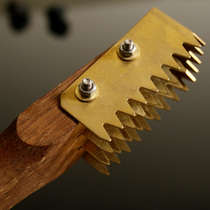 Brush fish copper head scraper fish brush scaler fish scale planing knife to remove fish scales thickening planing fish brush chicken wing wooden handle