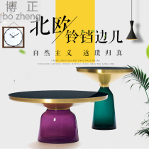 Bozheng designer Nordic creative personality side glass bell as small coffee table simple modern transparent round corner