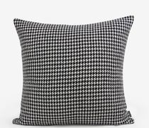 Model room pillow Korean houndstooth square pillow black and white woolen cushion cushion soft decoration villa sofa bay window pillow