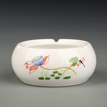 Black and white ashtray Ancient poetry Tang Poetry Creative European personality fashion ceramic large windproof Chinese antique smoke extinguisher