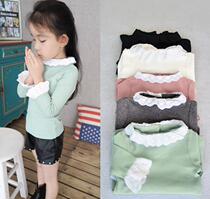 2021 spring new girls round neck baby base shirt Childrens spring and autumn wild T-shirt long sleeve childrens top tide