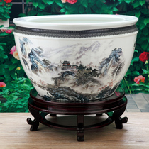 Jingdezhen ceramic goldfish bowl Garden water tank Balcony fish tank Turtle water lily lotus basin Household living room ornaments