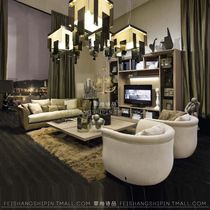 Hong Kong-style light luxury minimalist sofa post-modern four-person sofa living room combination sofa fabric solid wood sofa large apartment