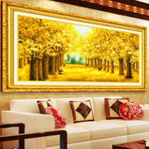 Yellow Gold Floor Cross Embroidery Full Painting Large Living Room Hand Embroidery 2022 Thread Embroidery New Embroidery