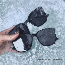 Han Edition Chaolam Yunan Stars The Same Square Sunglasses Female Integrated Plane Lens Round Face Big Frame Polarized Sunglasses