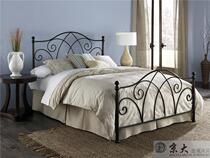 Jingda exports North America American country European simple pastoral high-end environmental protection benzaldehyde-free double wrought iron bed