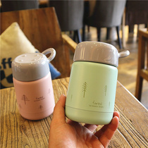 Creative small fresh mini stainless steel vacuum thermos cup womens portable simple smouldering beaker Small stew beaker