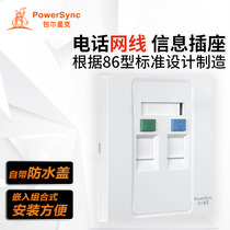 Baulsink PowerSync two-hole telephone voice network cable computer information socket 86 panel