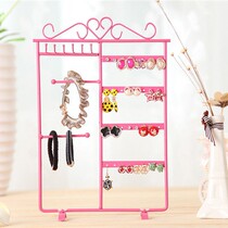 Wrought iron jewelry rack Jewelry rack pendulum necklace bracelet hairband earrings Stud earrings storage display shelf creative