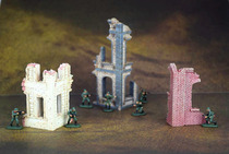 (Hercules soldier man store) sand table soldier man 1:72 World War II finished scene model ruin house