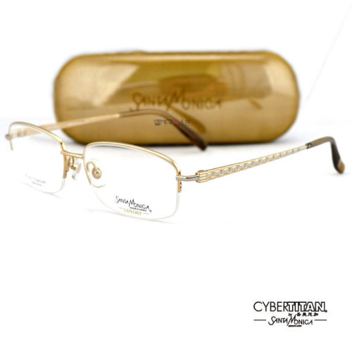 现货santa monica sm10821t 圣曼尼加眼镜架 纯钛镜框 镀金镜架_7折