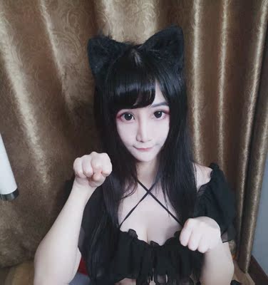 今天是小黑猫!这套搭耳朵好合适。