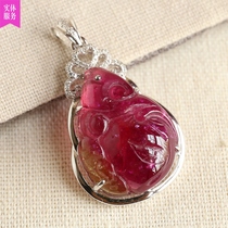 Gross weight 5 34 gr rupees red beers pendant pendant matter Ruyi 18K gold diamond inlays