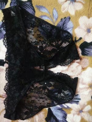 颜色艳丽，做工精细；低腰小巧，洞口刺绣恰好！薄如蝉翼，亲肤滑腻；悠悠我心，罗带轻分；欲盖弥彰，无痕苍苍；引人入胜，怕人寻问，谁家裤裤，慢捻红豆和小埠，轻拢臀部，愿借郎同住。雾失楼台，月迷津渡，流恋戏蝶时时舞，自在娇莺恰恰啼。雾里看花，水中望月，一枝红杏，满腿春色；若隐若现，芳草一片；汩汩清泉湿轻纱，五彩斑斓绕后崖。两环相扣紧搂腰，如胶似漆含通宵。