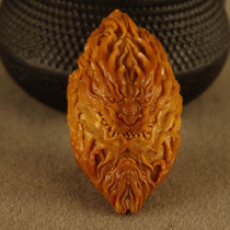 Pure handmade Kowloon Play Beads Qi Bamboo Core Carving Zhoushan Olive Core Carving Su Gong New Single Seed Carving Wen Play