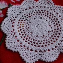 I love my home handmade crocheted pastoral style solid color hollow placematte coaster shooting props decoration mat 20CM