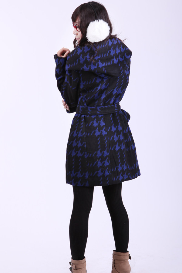 法国cache cache佩妮秋冬淑女气质经典甜美呢大衣呢外套 送腰带_服饰