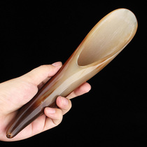 Natural White Yak Horn Scraping Barrel Whole Body General Dial Warp Fascia Bar plantar Acupoint Stick Large Massage Plate Tea Spoon