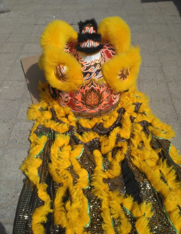 鹤桩醒狮鹤装狮舞狮羊毛醒狮道具竞技醒狮鹤山装醒狮澳洲羊毛