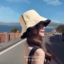 Japanese gp anti-ultraviolet double-sided fishermans hat Korean version of sunscreen Joker Sun hat Net red sun hat children children