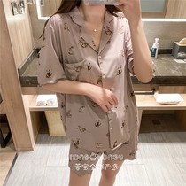 Japanese gp cat pajamas women cute ice cream short sleeve cardigan Modale home suit ins style