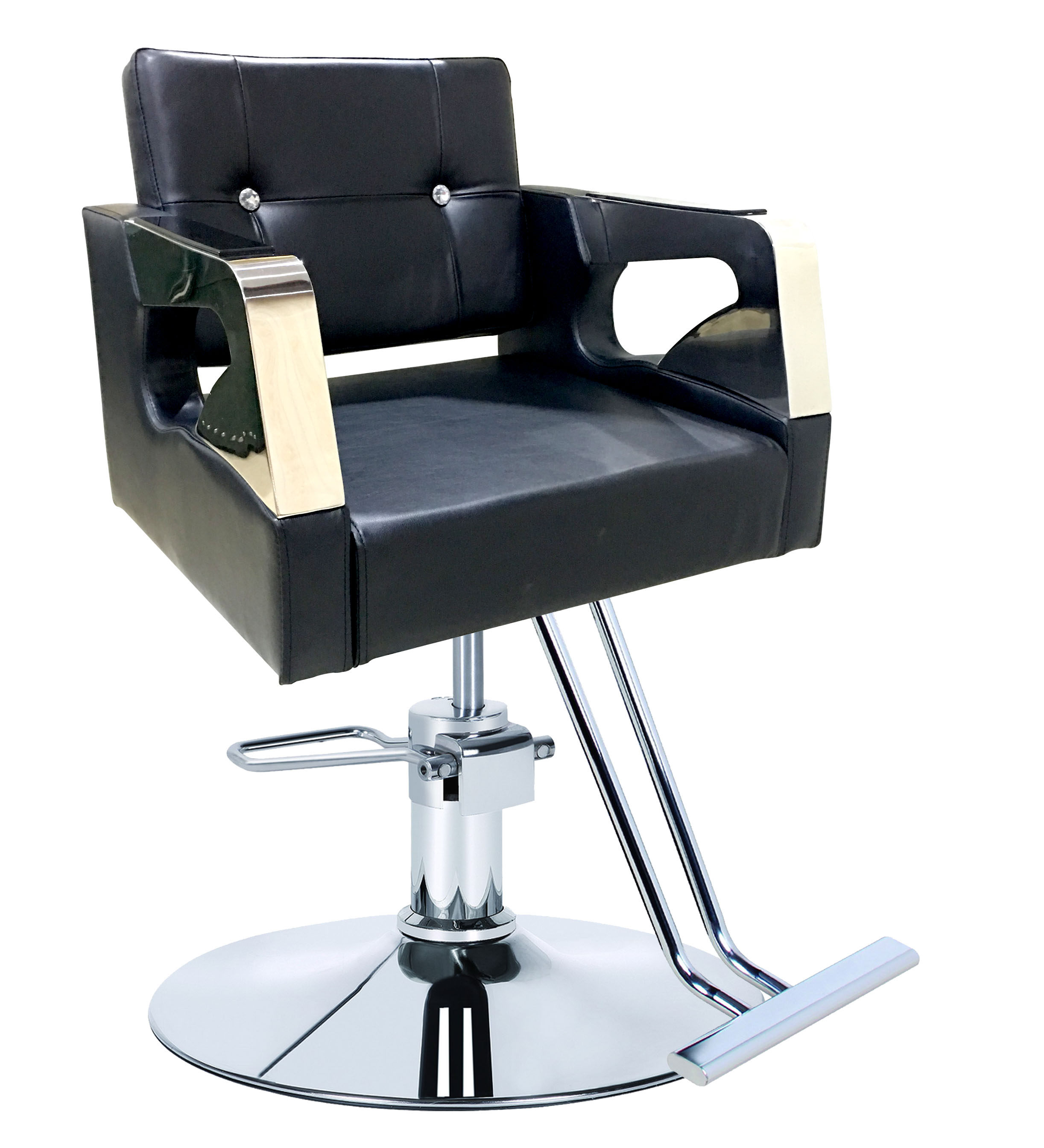 发廊专用复古潮店美发椅子剪发椅不锈钢扶手理发店专用椅子升降椅