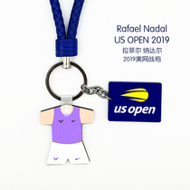 Rafael Nadal 2019 US Open 19 crown robe with tennis keychain chain lanyard decoration