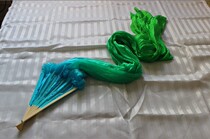 Water grass dance fan Throwing fan Jiaozhou Yangge modern dance Ocean Yangge long silk fan Silk long fan Peach and plum cup