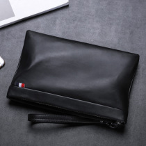 Leather mens handbag first layer cowhide clutch Casual portable folder bag large capacity handbag soft leather envelope bag