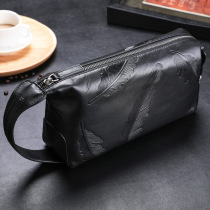 Mens clutch leather soft leather handbag mens leather bag casual new fashion large-capacity cowhide handbag mens bag