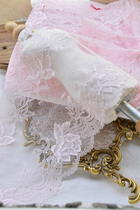Japan imported pink stretch bilateral smooth lace skirt hair jewelry bow headgear accessories